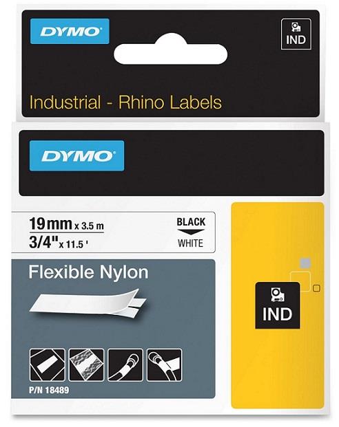 DYMO nylonová flexibilní páska RHINO D1 19 mm x 3,5 m, černá na bílé, S0718120