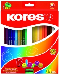 Pastelky trojhranné Kores  -  24 barev