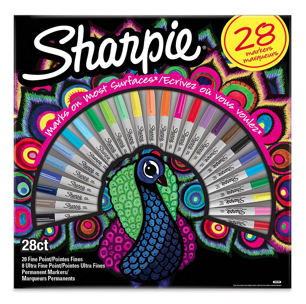 Popisovač Sharpie Fine Big Pack PEACOCK - sada 28 barev