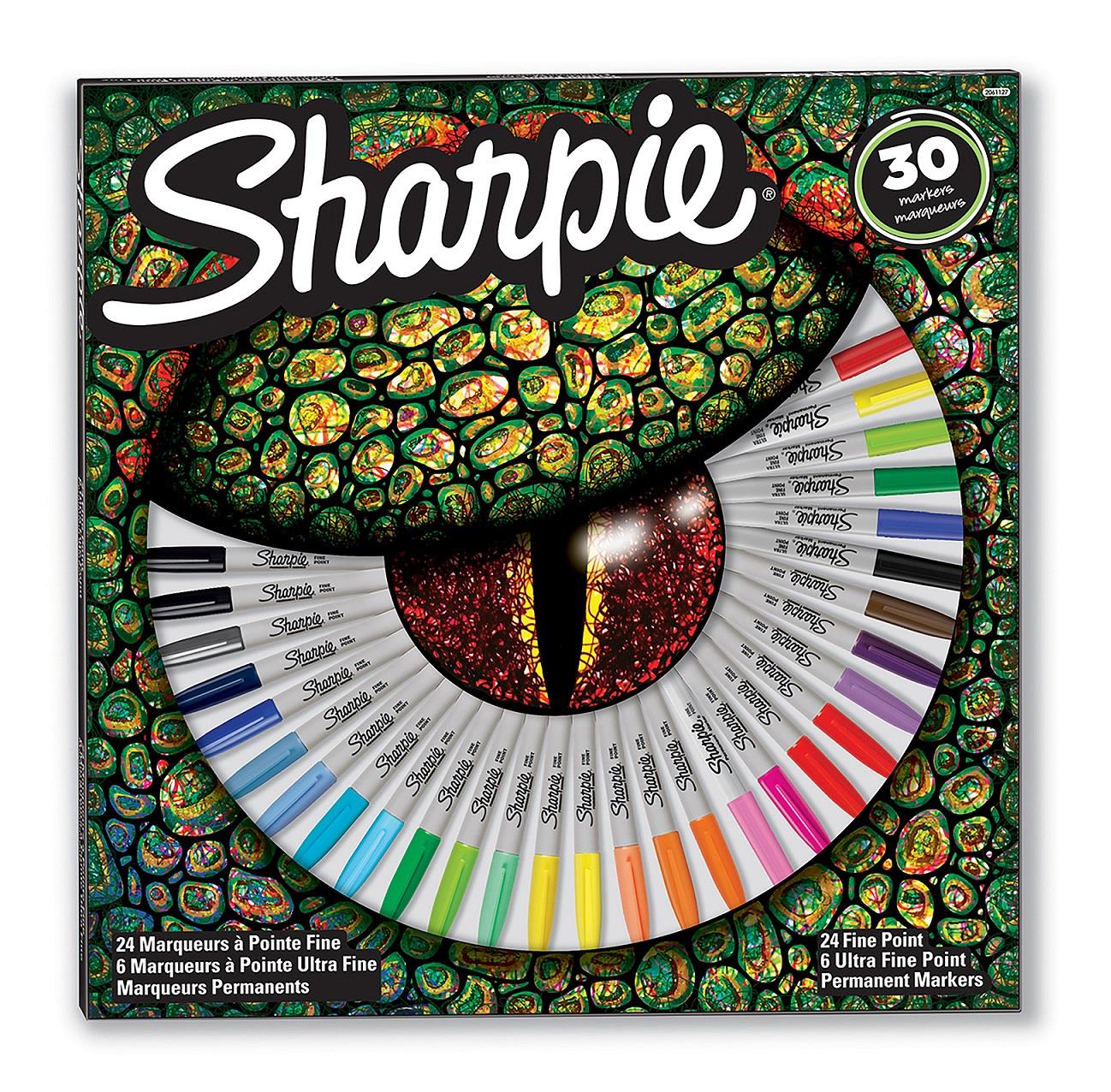 Popisovač Sharpie Fine Big Pack CROCODILE EYE - sada 30 barev