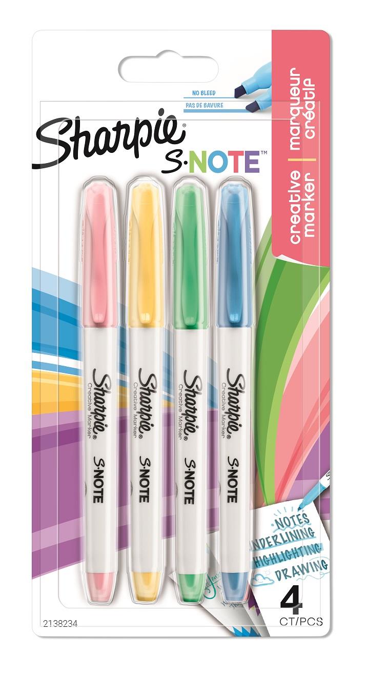 Zvýrazňovač Sharpie S-Note - sada 4 barev