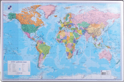 Pracovní podložky dekorované  -  jednostranná / mapa svět 