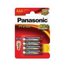 Baterie Panasonic PRO POWER  alkalické  -  baterie mikrotužka  AAA / 4 ks
