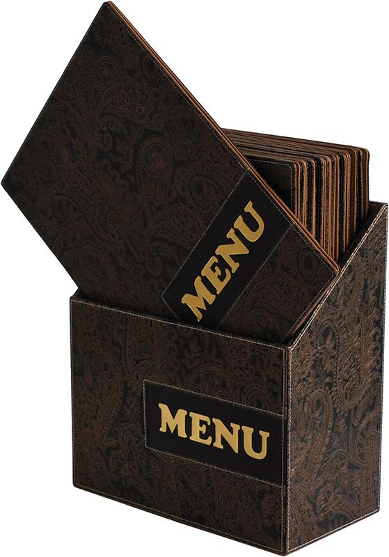 Securit Box s jídelními lístky DESIGN, hnědý ornament (10 ks)