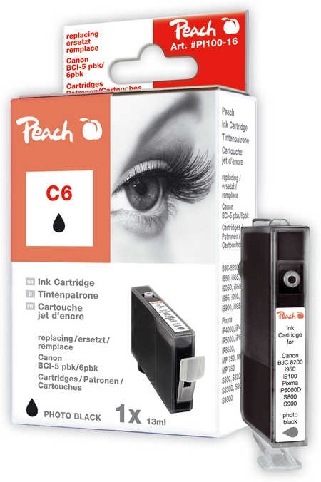 PEACH Canon C6, black, BCI-6BK, BJC 8200