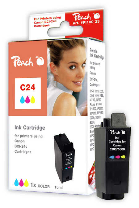 PEACH Canon C24, color, BCI-21/24c, S200/S300