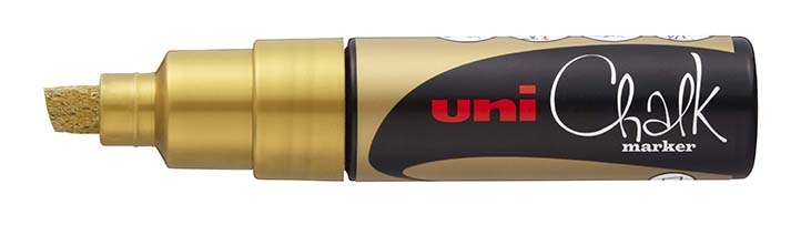 Popisovač křídový UNI Chalk Marker PWE-8K - zlatá