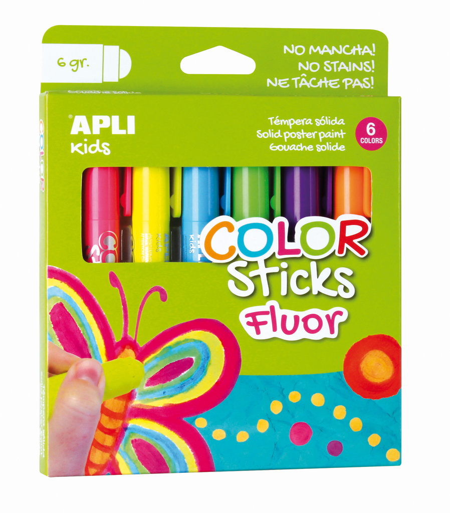 APLI temperové barvy suché / 6 neonových barev