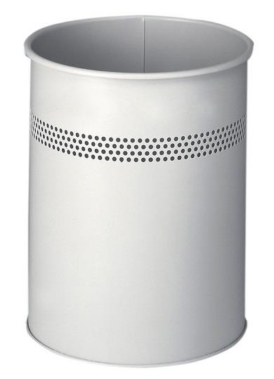 Odpadkový koš kovový kulatý 15 P/30, s perforací, šedý