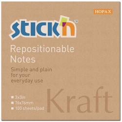 Samolepicí bločky Hopax Kraft Notes -  76 mm x 76 mm / 100 lístků