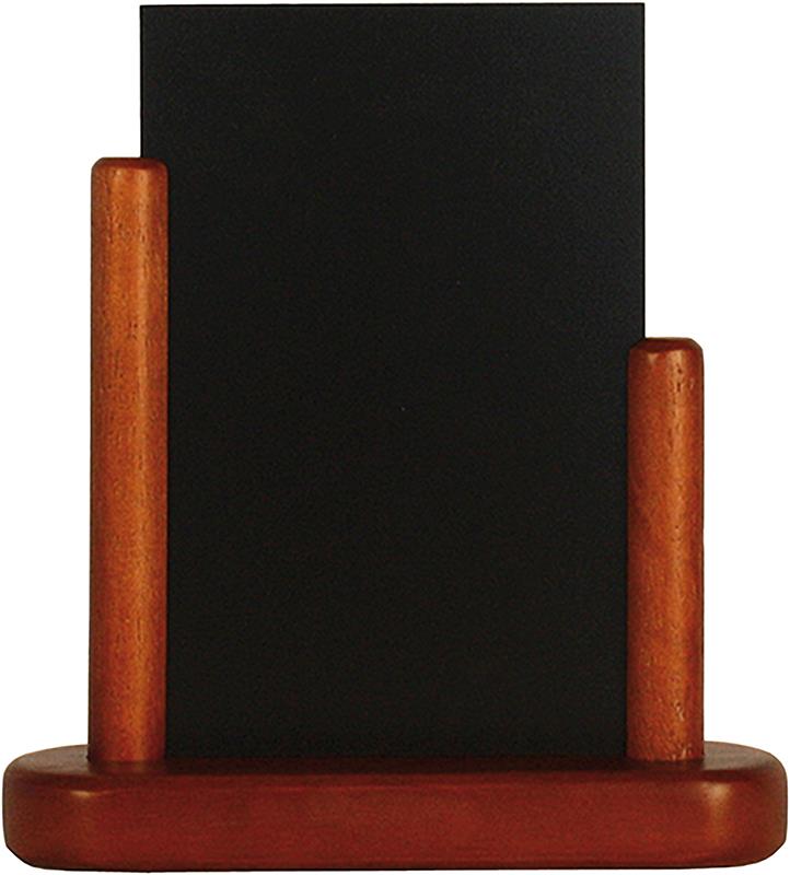 Securit Stolní stojánek s popisovací tabulkou malý, mahagon