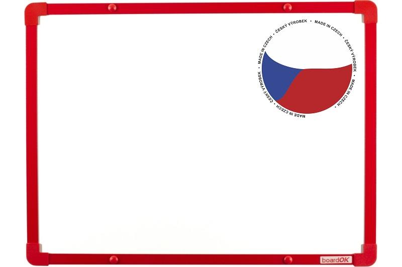 Bílá keramická tabule boardOK 60x45 - červená
